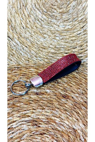 Oasis Life Jewelled Keychain Red Stone Plated Bekaks