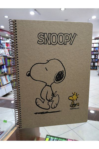 Mynote Snoopy Kraft Hard Cover Notebook/a4 100 Sheets Striped