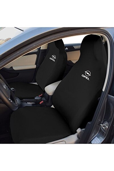 AUTO AKSESUAR Opel Siyah Servis Kılıfı Ön 2 Arka 2 Parça Likralı Esnek Kumaş Yastık Kemer Seti Takımı