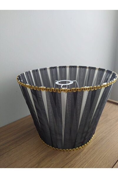 571 Store Yedek Abajur Şapkası Krem/siyah Kurdele Başlık Konik Başlık