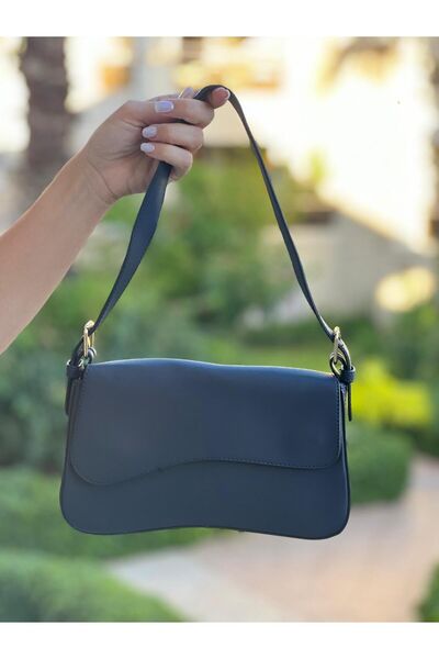 Gabbag Asimetrik Şık Yeni Sezon Kadın Çanta Lacivert Renk