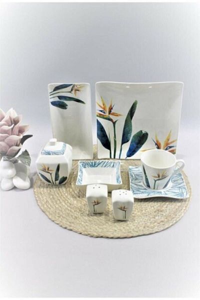 KORKMAZ Link Collection 28 Piece Square Breakfast Set