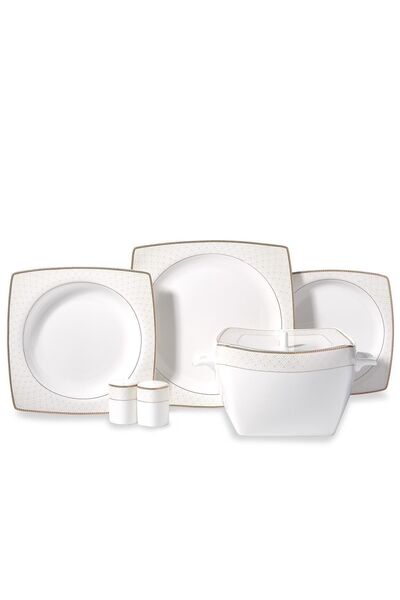 KORKMAZ Bone Selection 60 Parça Kare Yemek Takımı A8466