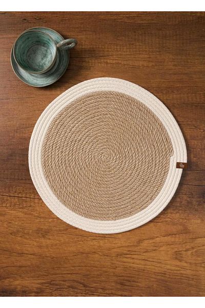 HomeTurko Design minimalist elegant - haine din iuta, suport pentru farfurii cu o singură placă, accesoriu pentru decorarea peretelui din răchită