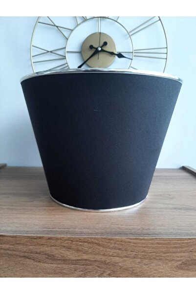 571 Store Orta Boy Abajur Konik Şekilli Yedek Abajur Şapkası Siyah Kumaş Başlık