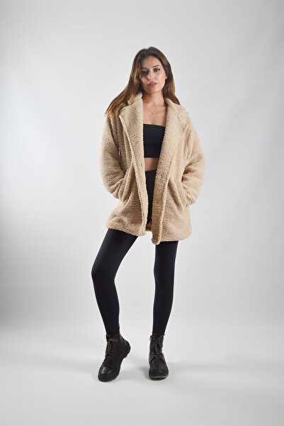 REİNA TEKS Λούτρινο Teddy Jacket με εφέ προβάτου - Παλτό με επένδυση με κουμπιά και τσέπες