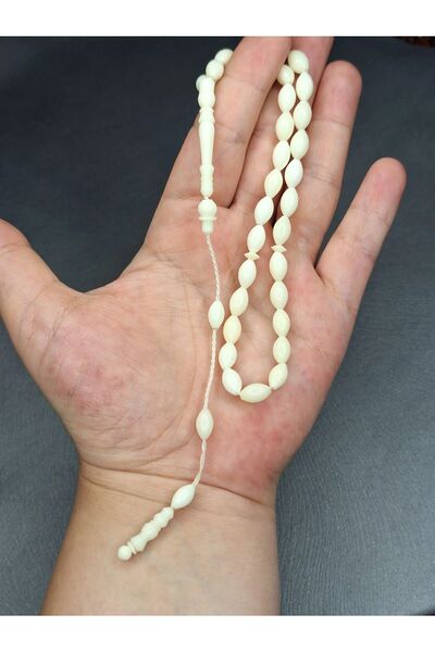 arsin Özel işçilikli usta işi orijinal Deve kemiği arpa kesim tesbih 8 × 4 mm