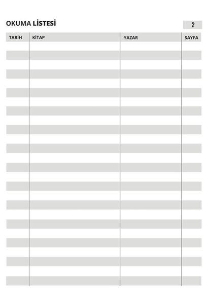 Fa Kitap Okuma Ajandası