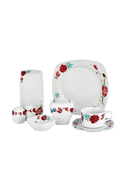 KORKMAZ Bonjour Collection 28 Piece Square Breakfast Set