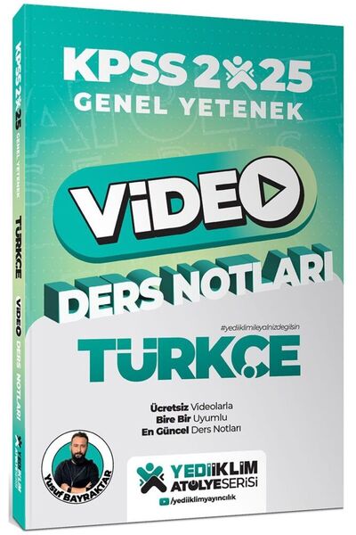 Yediiklim Yayınları 2025 KPSS Genel Yetenek Atölye Serisi Türkçe Video Ders N...