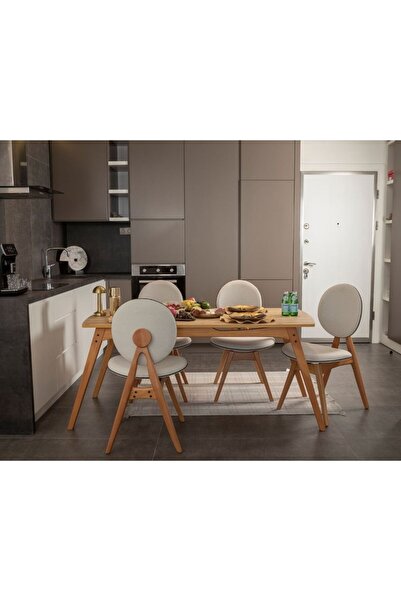 VOWTURKEY Touch Iskandinav 4 Sand. 1 Masa Gürgen Iskelet Mutfak&salon Masa Ta...