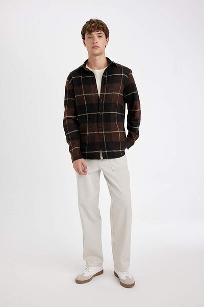 DeFacto Παντελόνι Gabardine Wide Straight Fit Φαρδύ ίσιο πόδι με τσέπες 3159719