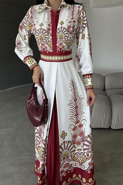 TRENDBUTİKOFFİCİAL Pleated Atlas Fabric Dress - Slit Skirt