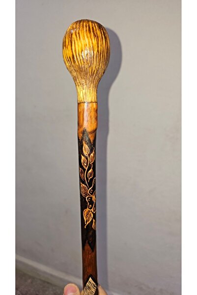 AHŞAPCİTY Devrek Bastonu Kızılcık Agacindan Topuzlu Asa