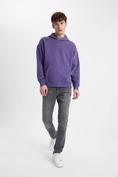 DeFacto Soft Furry Hooded Oversize Sweatshirt - Kangaroo Pocket Y1237Az23Au