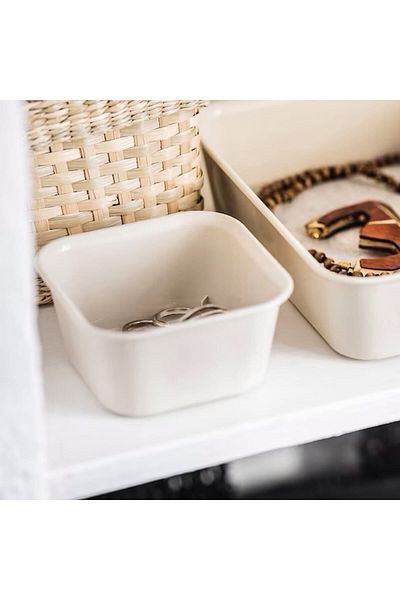 IKEA Nojig Beige 10x10x5 cm Κουτί Αρχειοθέτηση Organizer Organizer Επιτραπέζιο Συρτάρι Κουτί αποθήκευσης