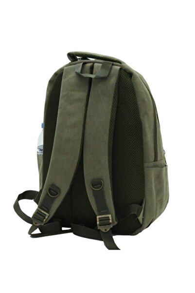 Genel Markalar Unisex Haki Sırt Çantası Kanvas Kumaş Laptop Bölmeli Outdoor Çanta 307