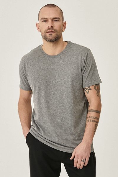 AC&Co / Altınyıldız Classics Πακέτο T-Shirt για ανδρικό γκρι στενό κόψιμο με λαιμόκοψη 2 τεμαχίων