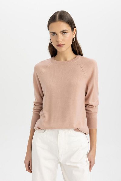 DeFacto Pulover de tricotaj cu textura moale cu decolteu - Regular Fit I6913az24wn