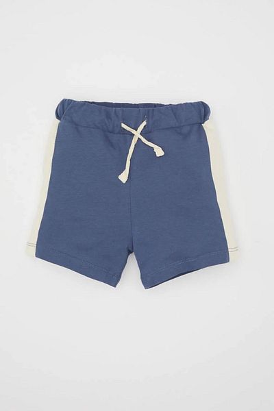 DeFacto Crew Neck Printed Combed Cotton Suit for Baby Boy - Short Sleeve T-Shirt and Shorts C2259A524Sm