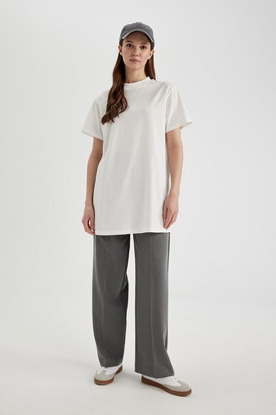 DeFacto Crew Neck 100% Cotton Regular Fit Tunic - Short Sleeve A8351Ax24Sp