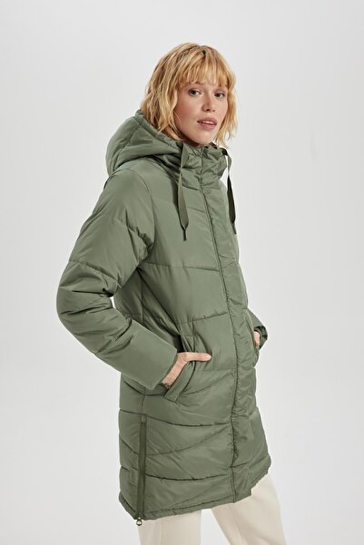 DeFacto Silk Fabric Parka - Κανονική Εφαρμογή, Κουκούλα, Εφαρμογή Αδιάβροχο A1560ax23wn