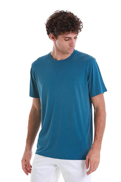 Hatemoğlu Indigo Regular Fit Прямий велосипедний комір Трикотажна футболка