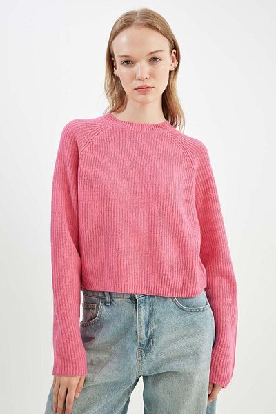 DeFacto Pulover Coool Regular Fit Crew Deck Basic Solid Tricot L2567az24wn