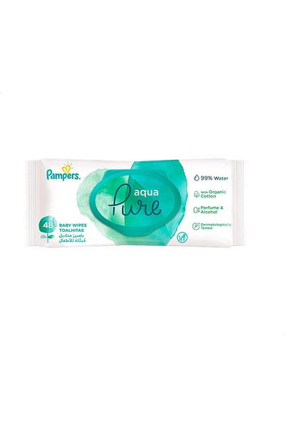 Pampers Aqua Pure Baby Wipes, 48 Wipes