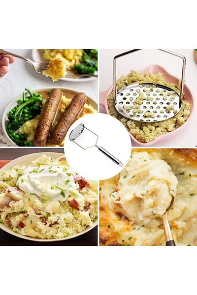 EMBazaar Round Luxury Stainless Steel Potato Masher, Practical Potato Masher, Puree Maker, Food Maker Apparatus