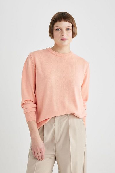DeFacto Regular Fit Crew Neck Basic Sima kötöttáru pulóver C0058ax23wn