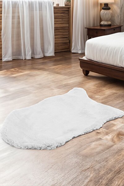 Aden Goya Tavşan Tüyü Peluş Halı | Yumuşak Makinede Yıkanabilir | Kaymaz Taba...