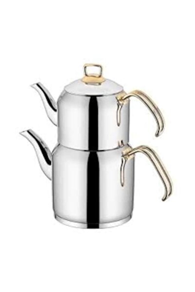 SILA Truva Gold No:1 Litre Mini Boy Çelik Çaydanlık Takımı