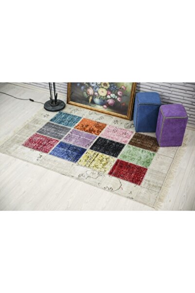 Madalyon Bej Yün Anadolu Patchwork Halı