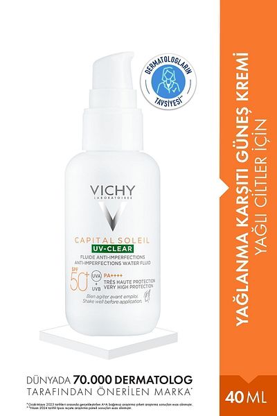 Vichy Capital Soleil UV Clear - Oily and Acne Prone SPF50+ Sunscreen 40 ML