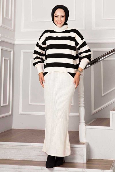 EBRUTESETTÜR Wide Striped Cropled Dress