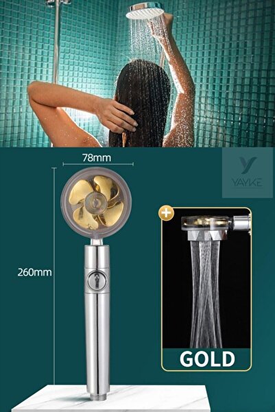 Yayke Su Tasarruflu 360 Derece Dönebilen Turbo Pervaneli Tazyikli Duş Başlığı...