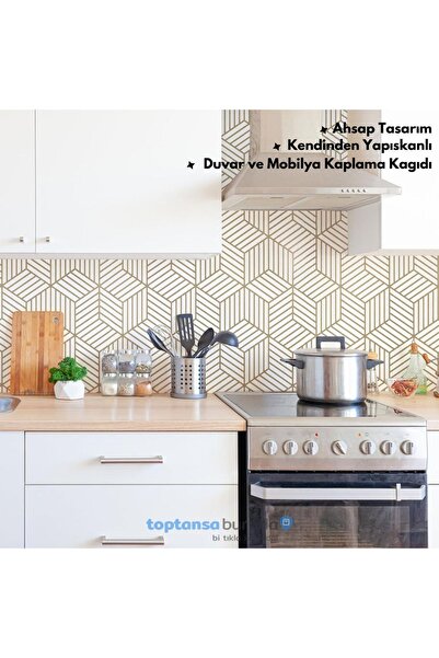 Trendpoint Kendinden Yapışkanlı Modern Görünümlü 45cm×100cm Mutfak Dolap Masa...