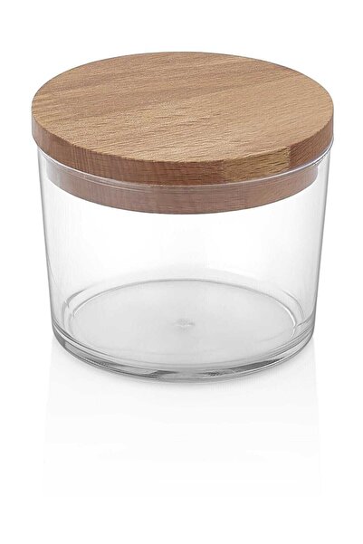 Taboo Tab-1061 Ahşap Kapaklı Plastik Saklama Kabı 0.3 Lt