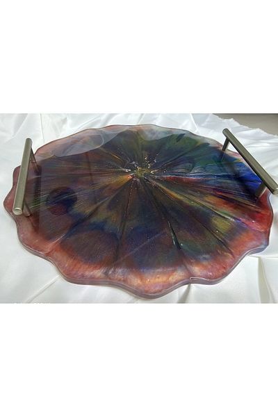 Home Colorful Epoxy Tray - Bloom # Modern Decoration # Home Decoration # Service Tray