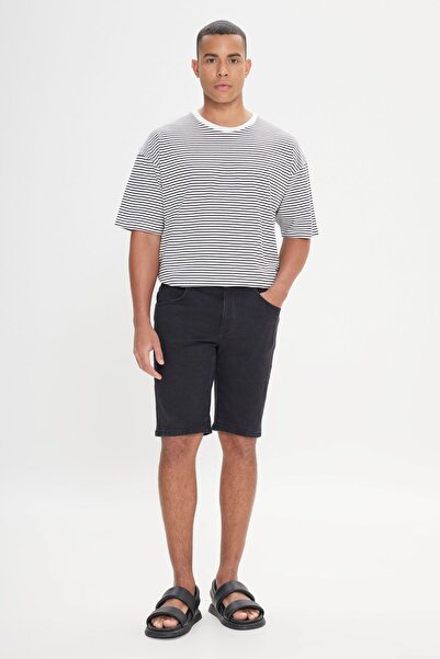 AC&Co / Altınyıldız Classics Men's Anthracite Stretchy Slim Fit Denim Shorts