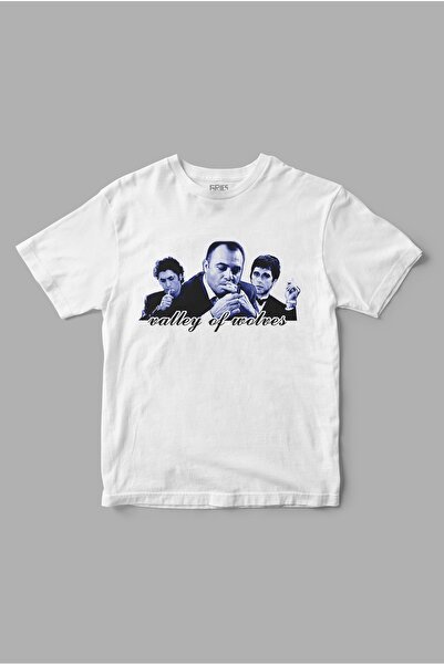 Gries تي شيرت مطبوع عليه "Valley of Wolves" وادي الذئاب توني مونتانا سكارفيس ...