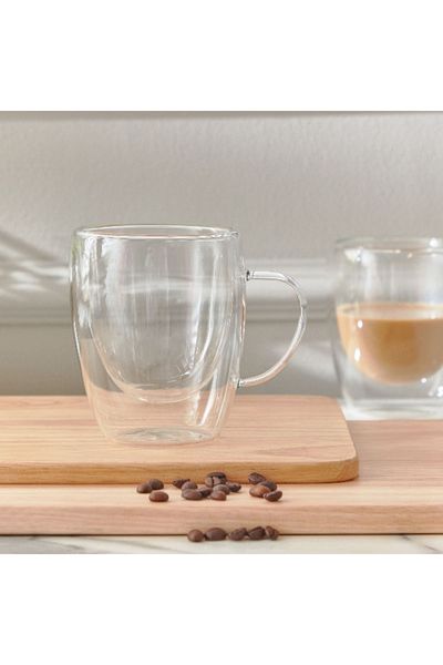 Home Box مجموعة أكواب Sip Savor ذات الجدار المزدوج المكونة من قطعتين - 300 مل