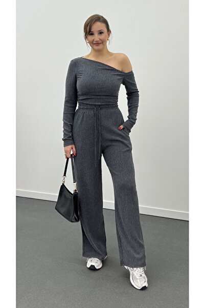 Narferita Off Shoulder Premium Lycra Blouse and Pants Set