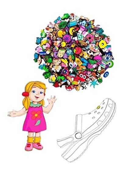 MAZEN 6 Adet Kız Çocuklarına Özel Crocs Terlik Süsü (Karışık Gönderim) Tüm Terliklere Uyumlu