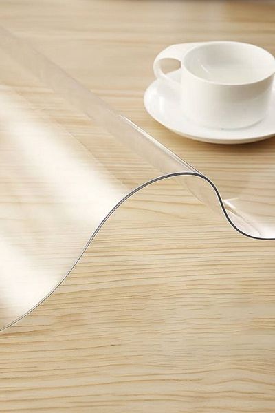 Prime Sleeks Covoraș de protecție din PVC de 1,4 mm - Față de masă din nailon din pânză uleioasă transparentă