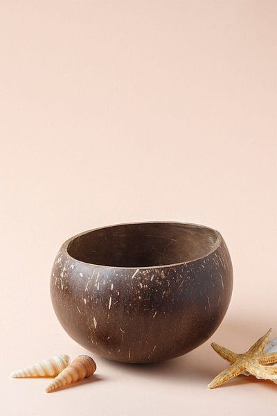 Kuru Yeşil Jumbo Coconut Bowl, Handmade, Coconut Bowl, Smooth, Bowl