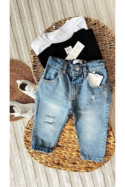 childbaby Plave unisex poderane farmerke