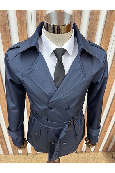 Costtum Men's Wear Waterproof Regular Fit Double Breasted Trench Coat