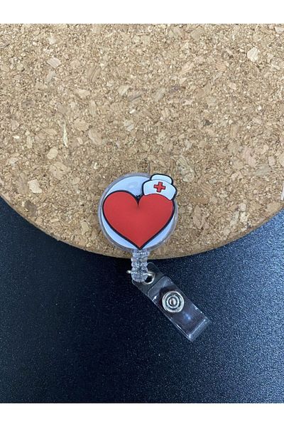 odaburada Heart Figured Yoyo Name Badge Holder